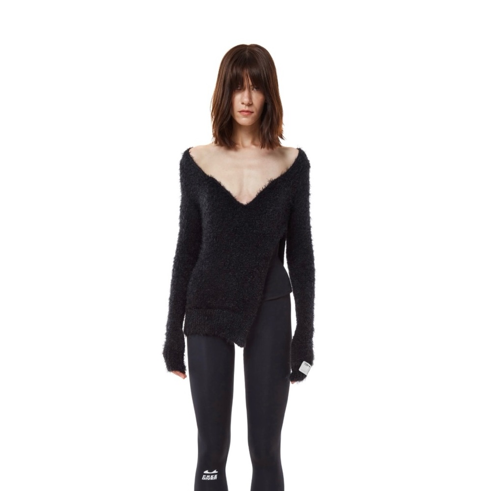[Sold] TTSWTRS Black Asymmetrical Sweater with corset